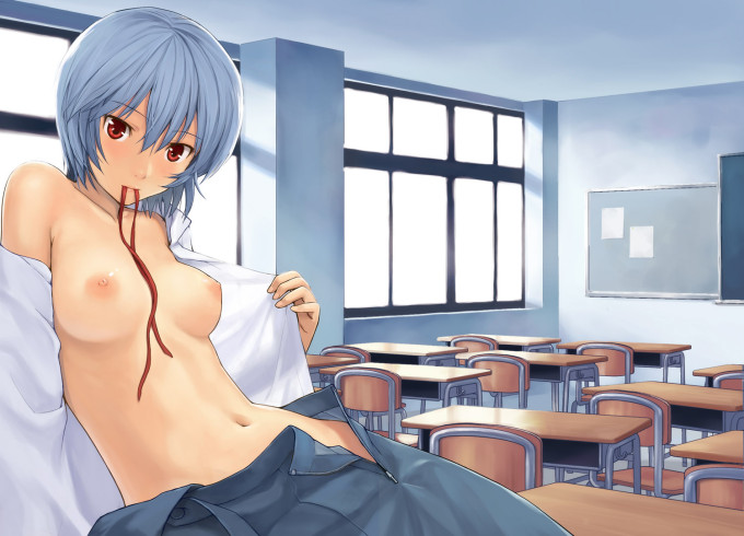 Rei Ayanami Naked In Classroom | NGE Hentai Image