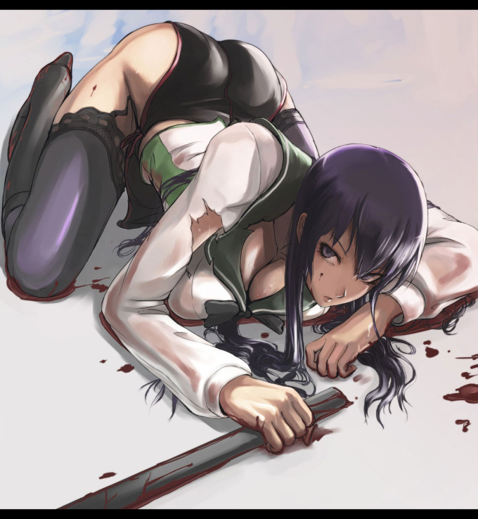 Busujima Saeko Exposed | Highschool Of The Dead Hentai Image