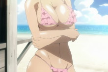 Takagi Saya At The Beach | Highschool Of The Dead Hentai Image