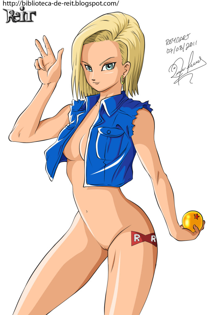 Android 18’s sexy jacket – Dragonball hentai image