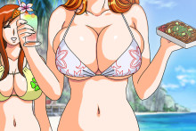 Rangiku and Orihime at the beach - Bleach Hentai Image