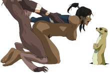 Korra, Aye-Aye Spirit and Meerkat Spirit – Avatar