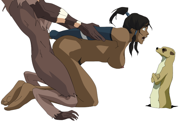 Korra, Aye-Aye Spirit and Meerkat Spirit – Avatar