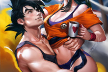 Chi-Chi and Goku - Sakimichan - Dragon Ball