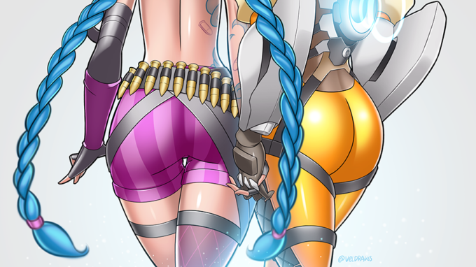 Jinx and Tracer – Velladonna – Overwatch – League of Legends