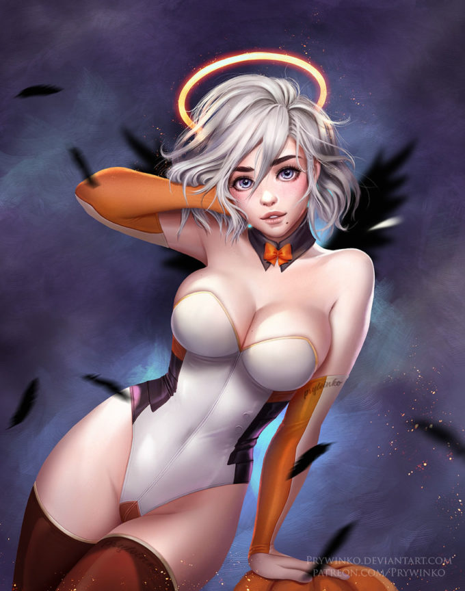 Mercy, 2B – prywinko – Nier Automata – Overwatch