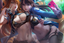 Ahri and D.Va - Sakimichan - Overwatch - League of Legends