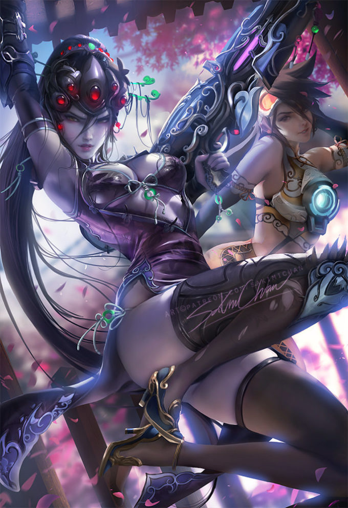 Widowmaker and Tracer – Sakimichan – Overwatch