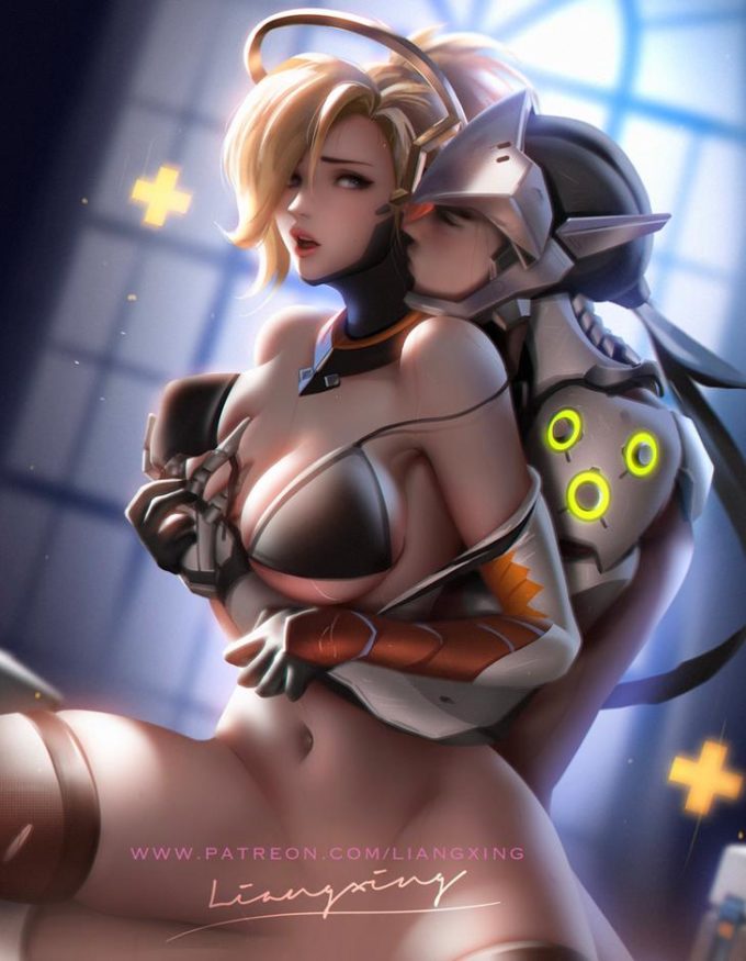 Mercy and Genji – Liang Xing – Overwatch