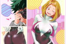 Izuku, Spider Gwen, Ochako – Roro – My Hero Academia