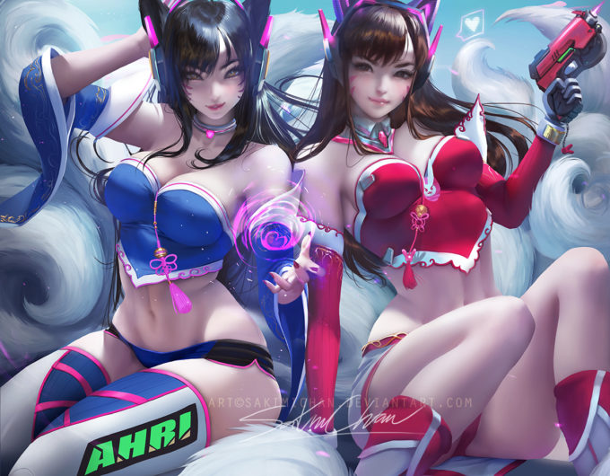 Ahri and D.Va – Sakimichan – League of Legends – Overwatch