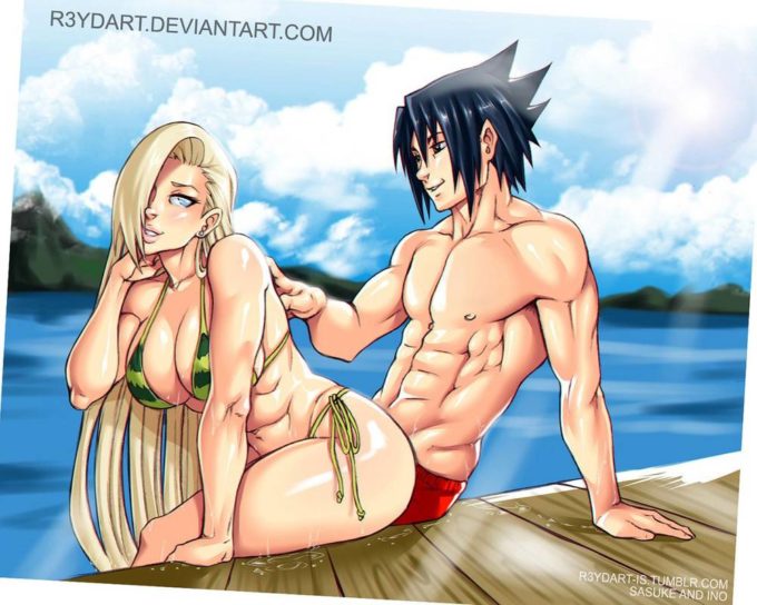 Ino and Sasuke – r3ydart – Naruto