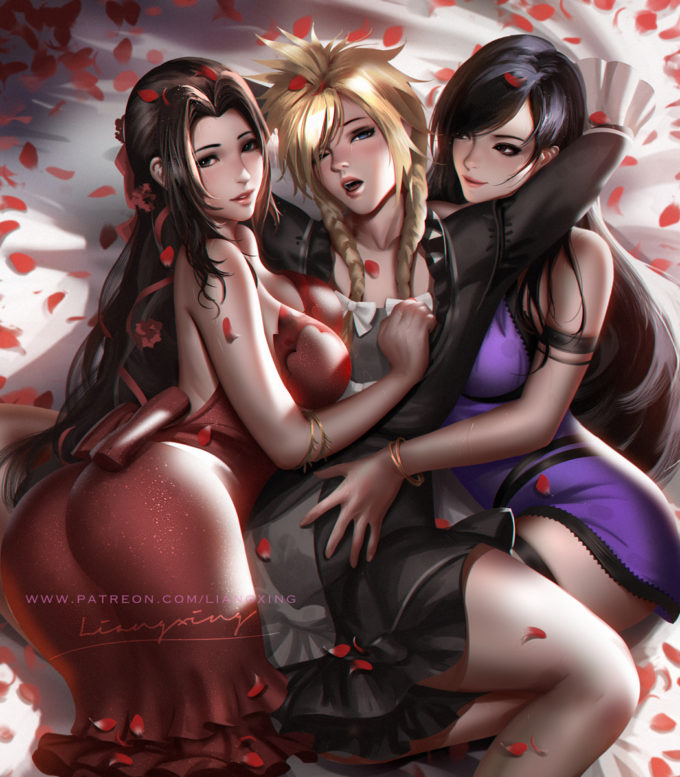 Aerith, Cloud and Tifa – LiangXing – Final Fantasy