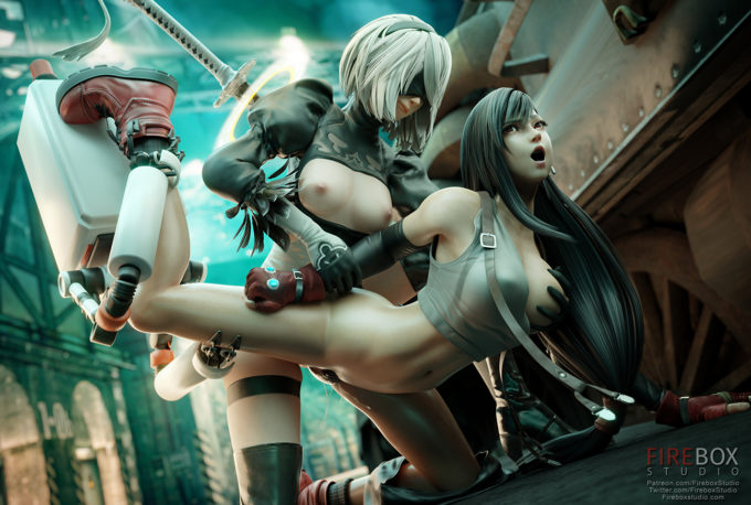 Tifa and 2B – Firebox Studio – Nier Automata, Final Fantasy VII