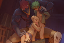 Toga, Izuku and Nomu - Bartolomeobari - My Hero Academia