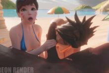 D.Va and Tracer - ThreeDust - Overwatch